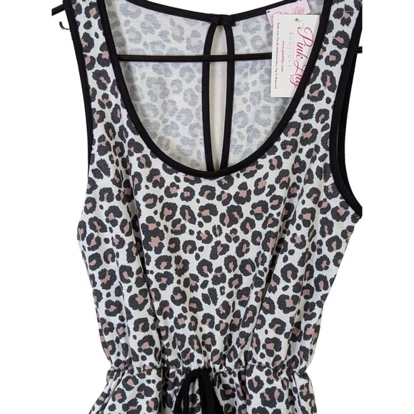 Pink Lily Women size S Animal Print Jumpsuit Romper Safari Leisure Lounge Outfit - Picture 2 of 11